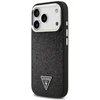 Dėklas Guess Glitter Triangle Logo MagSafe skirtas Apple iPhone 17 Pro juodos spalvos