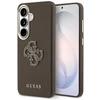 Guess PU 4G Resin Metal Logo dėklas skirtas Samsung Galaxy S26+ Brown