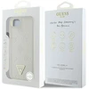 „Guess“ „Grained Hot Stamp Peony Triangle Logo MagSafe“ dėklas, skirtas „iPhone 16e“ – smėlio spalvos