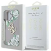 Dėklas Guess Grained Roses Big 4G logo iPhone 16 violetinės spalvos