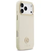 Dėklas Guess Grained Strass Logo MagSafe Apple iPhone 17 Pro Max smėlio spalvos