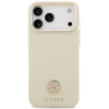 Dėklas Guess Grained Strass Logo MagSafe Apple iPhone 17 Pro Max smėlio spalvos