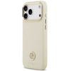Dėklas Guess Grained Strass Logo MagSafe Apple iPhone 17 Pro Max smėlio spalvos