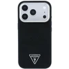 Guess Grained Triangle Logo MagSafe dėklas, skirtas iPhone 17 Pro / 18 Pro - Juodas
