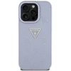 Dėklas Guess Hot Stamp 4G Pattern Triangle Metal Logo iPhone 16 Pro violetinės spalvos