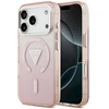 GUESS dėklas, skirtas IPHONE 17 Pro, suderinamas su MagSafe GUHMP17LHGTMLCGP (IML gradientas su trikampio logotipu), rožinis