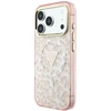 Dėklas Guess IML Leopard Glitter Triangle Logo MagSafe Case for iPhone 17 Pro Max / 18 Pro Max - Rožinė