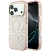 Dėklas Guess IML Leopard Glitter Triangle Logo MagSafe Case for iPhone 17 Pro Max / 18 Pro Max - Rožinė