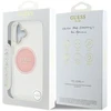 Dėklas Guess IML Metal Colored Circle Classic Logo MagSafe iPhone 16 rožinės spalvos