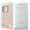 Guess IML Metal Glitter 4G Circle Triangle MagSafe dėklas, skirtas iPhone 16 Pro Max - Rožinė