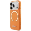„Guess IML Script Metal MagSafe“ dėklas, skirtas „iPhone 17 Pro“ – oranžinis