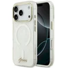 „Guess IML Shell Script“ metalinis „MagSafe“ dėklas, skirtas „iPhone 17 Pro Max“ – Baltas