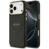GUESS dėklas, skirtas IPHONE 17 Pro Max, suderinamas su MagSafe GUHMP17XPSAMSECK (PU W/ Peony Hot Stamp) juodas