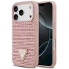 Dėklas Guess Rhinestone Triangle Logo for Apple iPhone 17 Pro pink