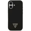 Dėklas Guess Silicone Triangle Logo MagSafe Apple iPhone 17 juodos spalvos