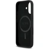 Dėklas Guess Silicone Triangle Logo MagSafe iPhone 17 juodos spalvos