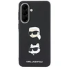 Karl Lagerfeld Liquid Silicone Metal Karl and Choupette dėklas skirtas Samsung Galaxy A37 juodos spalvos
