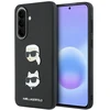 Karl Lagerfeld Liquid Silicone Metal Karl and Choupette dėklas skirtas Samsung Galaxy A37 juodos spalvos