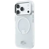Lacoste IML Frosted Petit Pique Metal Logo MagSafe dėklas, skirtas iPhone 18 Pro Max, skaidrus