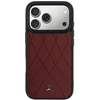 Dėklas Mercedes Leather Crossed Lines MagSafe skirtas iPhone 18 Pro Max / 17 Pro Max bordinis