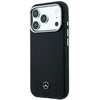 Dėklas Mercedes Leather Semi Wrap Wood Effect MagSafe, skirtas iPhone 18 Pro Max / 17 Pro Max, juodas