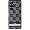DKNY PU Leather Checkered Pattern and Stripe Samsung Galaxy Z Fold6 dėklas telefonui juodos spalvos