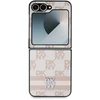 DKNY PU Leather Checkered Pattern and Stripe Samsung Galaxy Z Flip6 dėklas telefonui rožinės spalvos