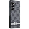 DKNY PU Leather Checkered Pattern and Stripe Samsung Galaxy Z Fold6 dėklas telefonui juodos spalvos