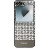 DKNY PU Leather Repeat Pattern Bottom Stripe Samsung Galaxy Z Flip6 dėklas telefonui rudos spalvos