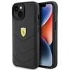 Ferrari FEHCP15SRDUK Apple iPhone 15 / 14 / 13 6.1″ juodos spalvos kietas dėklas Quilted Metal Logo