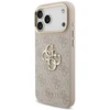 Guess 4G Big 4G Classic Logo Big Strap Metal Mygtukai dėklas skirtas Apple iPhone 17 Pro Max rožinės spalvos