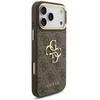 Guess 4G Big 4G Classic Logo Big Strap Metal Mygtukai dėklas skirtas Apple iPhone 17 Pro Max Brown