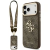Guess 4G Big 4G Classic Logo Big Strap Metal Mygtukai dėklas skirtas Apple iPhone 17 Pro Max Brown