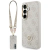 Dėklas Guess 4G Big Rhinestone Triangle Strap MagSafe for Samsung Galaxy S26 rožinės spalvos