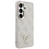 Dėklas Guess 4G Big Rhinestone Triangle Strap MagSafe for Samsung Galaxy S26 rožinės spalvos