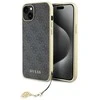 Guess GUHCP15MGF4GGR Apple iPhone 15 Plus / 14 Plus 6.7″ pilkas kietas dėklas 4G Charms Collection