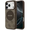 Original dėklas GUESS 4G Circle Classic Logo MagSafe skirtas Apple iPhone 17 Pro rudos spalvos
