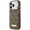 Guess 4G Logo Plate MagSafe dėklas Apple iPhone 17 Pro rudos spalvos