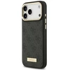 Guess 4G Logo Plate MagSafe dėklas Apple iPhone 17 Pro Max juodos spalvos