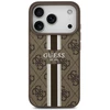 GUESS dėklas, skirtas IPHONE 17 Pro, suderinamas su MagSafe GUHMP17LP4RPSW (4G spausdintos juostelės), rudas