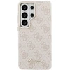 Guess PU 4G Script Metal Logo Magnetic dėklas skirtas Samsung Galaxy S26 Ultra rožinės spalvos
