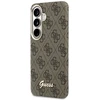 Guess PU 4G Script Metal Logo Magnetic dėklas skirtas Samsung Galaxy S26 rudos spalvos