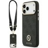 Guess 4G Srtass Logo & Big Strap Metal Mygtukai MagSafe dėklas skirtas Apple iPhone 17 Pro Max juodos spalvos