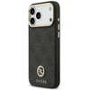 Guess 4G Srtass Logo & Big Strap Metal Mygtukai MagSafe dėklas skirtas Apple iPhone 17 Pro Max juodos spalvos