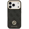 Guess 4G Strass Logo & Big Strap Metal Mygtukai MagSafe dėklas skirtas Apple iPhone 17 Pro juodos spalvos