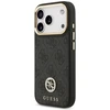 Guess 4G Strass Logo & Big Strap Metal Mygtukai MagSafe dėklas skirtas Apple iPhone 17 Pro juodos spalvos