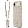 Original dėklas GUESS 4G Strass Logo & Big Strap Metal Mygtukai MagSafe skirtas Apple iPhone 17 Air pink