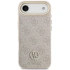 GUESS dėklas, skirtas IPHONE 17 Air, suderinamas su MagSafe GUHMP17MP4GRMDEP (PU su 4G Strass logotipu), rožinis