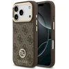 GUESS dėklas, skirtas IPHONE 17 Pro, suderinamas su MagSafe GUHMP17LP4GRMDEW (PU su 4G Strass logotipu), ruda