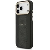 GUESS dėklas, skirtas IPHONE 17 Pro Max, suderinamas su MagSafe GUHMP17XPG4SEMCK (PU su 4G juostele), juodas